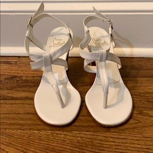 Christian Louboutin White Leather Sandals